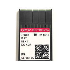 Голки швейні для промислових оверлоків Groz-Beckert DCx27, RG, №80/12 (6772)
