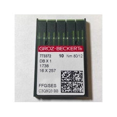 Голки з тонкою колбою для промислових швейних машин Groz-Beckert DBx1, FFG/SES, №80/12 (6836)