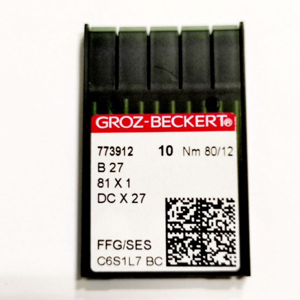 Голки швейні для промислових оверлоків Groz-Beckert DCx27, FFG/SES №80/12 (7119)