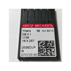 Голки з тонкою колбою  для промислових швейних машин Groz-Beckert DBx1, R, №90/14 GEBEDUR (7152)