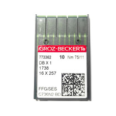 Голки з тонкою колбою для промислових швейних машин Groz-Beckert DBx1, FFG/SES, №75/11