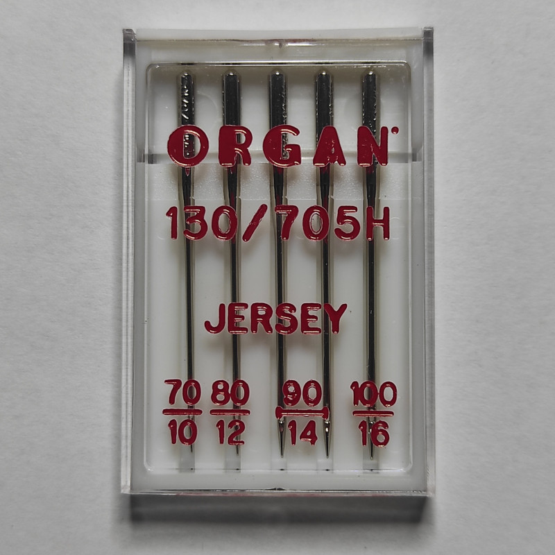 Голки для вязаних та трикотажних тканин ORGAN Jersey №70/80/90/100 бокс 5 штук для побутових швейних машин (6695)