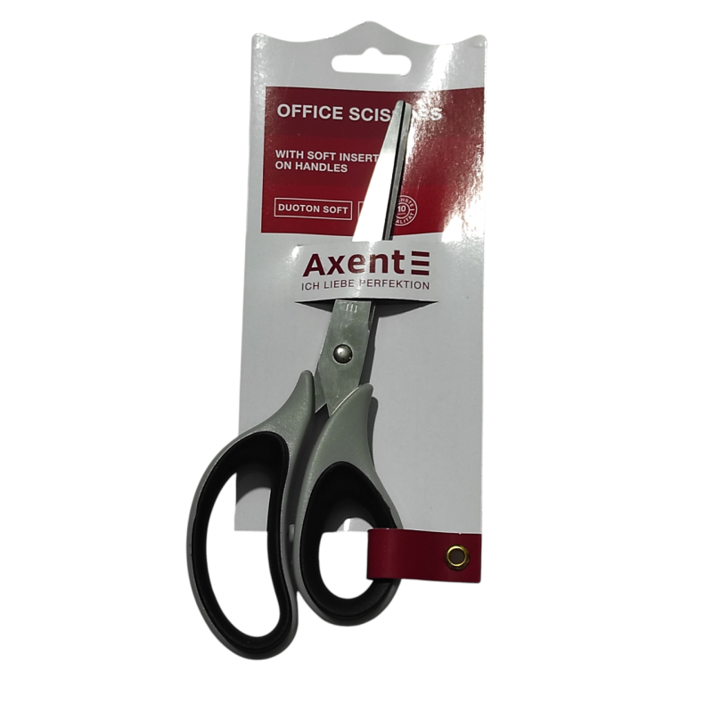 Ножиці Axent Duoton Soft 6102-01-A, 21 см, прогумовані ручки, сіро-чорні (2880)