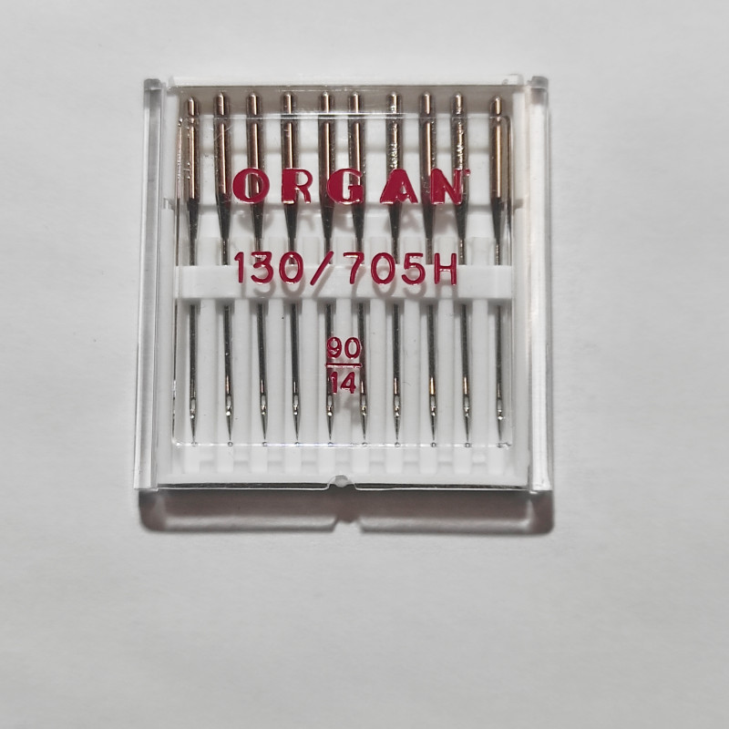 Иглы швейные универсальные ORGAN №90 пластиковый бокс 10 штук для бытовых швейных машин