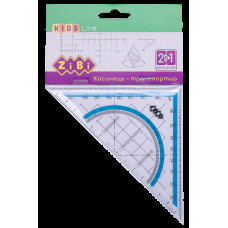 Косинець 2 в 1,140 мм, 90°45°, з блакитною смужкою, блістер, KIDS Line ZiBi ZB.5623-14 (6002)