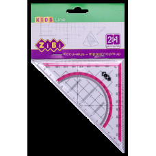 Косинець 2 в 1,140 мм, 90°45°, з рожевою смужкою, блістер, KIDS Line ZiBi ZB.5623-10 (5981)