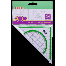 Косинець 2 в 1,140 мм, 90°45°, з салатовою смужкою, блістер, KIDS Line ZiBi ZB.5623-15 (6003)