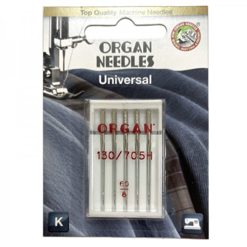 Иглы швейные универсальные ORGAN №60 для бытовых швейных машин блистерная упаковка 5 штук