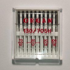 Голки швейні універсальні ORGAN №70/80/90/100 пластиковий бокс 10 штук для побутових швейних машин (6501)