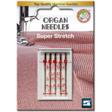 Иглы швейные для cтрейча, лайкры ORGAN SUPER STRETCH №75/90 для бытовых швейных машин блистерная упаковка 5 шт