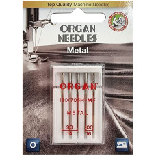 Иглы швейные для метализированных нитей ORGAN METAL №90/100 для бытовых швейных машин блистерная упаковка 5 шт