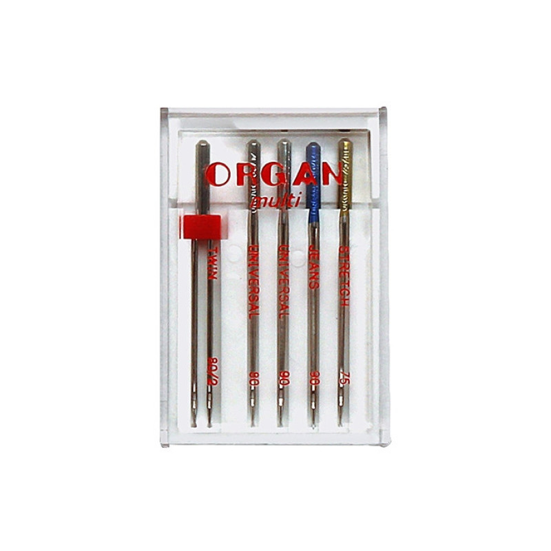 Иглы швейные ORGAN MULTI BOX (Twin 1шт, Universal 2шт, Jeans 1шт, Super Stretch 1шт) для бытовых швейных машин