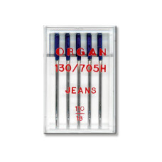 Голки швейні для джинси ORGAN JEANS №110 пластиковий бокс 5 штук для побутових швейних машин