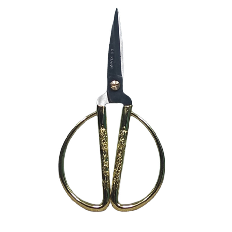 Ножницы универсальные для шитья и рукоделия с золотыми ручками DE XIAN 173mm (6.8“) К44 (6670)