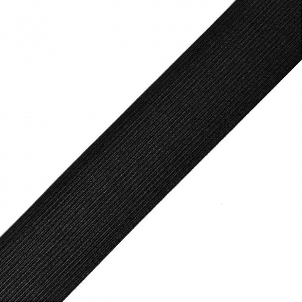 Гумка швейна для одягу, білизни ширина 20 мм (40 м/рулон) чорна (6560)