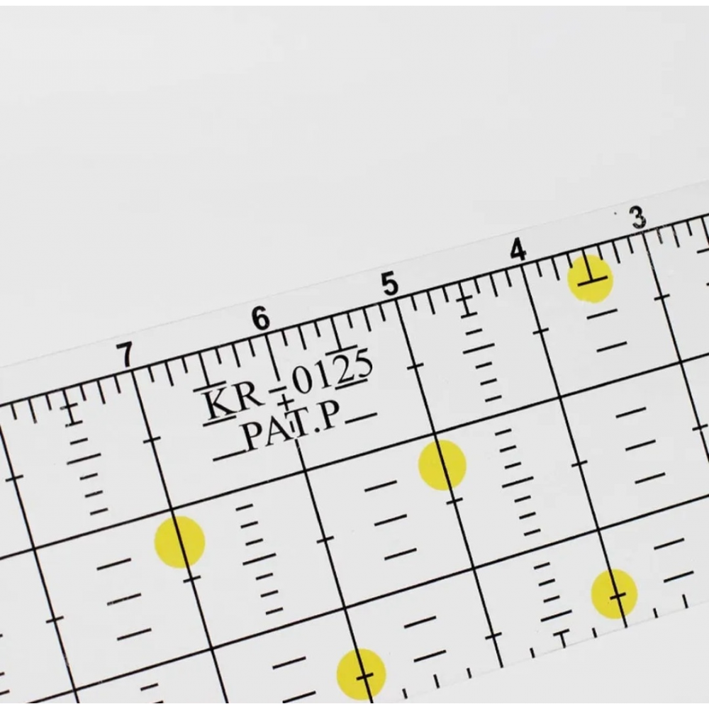 Линейка для пэчворка и квилтинга квадрат 12.5 х 12.5 дюймов KR-0125 толщина 3 мм (6718)