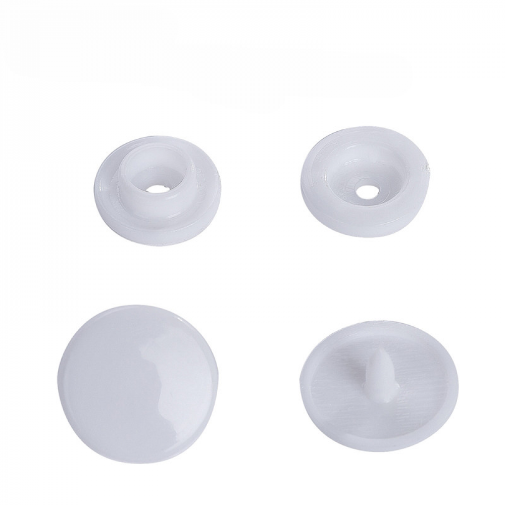 Кнопка пластикова для одягу 12 мм біла (01) 50 шт (6123)