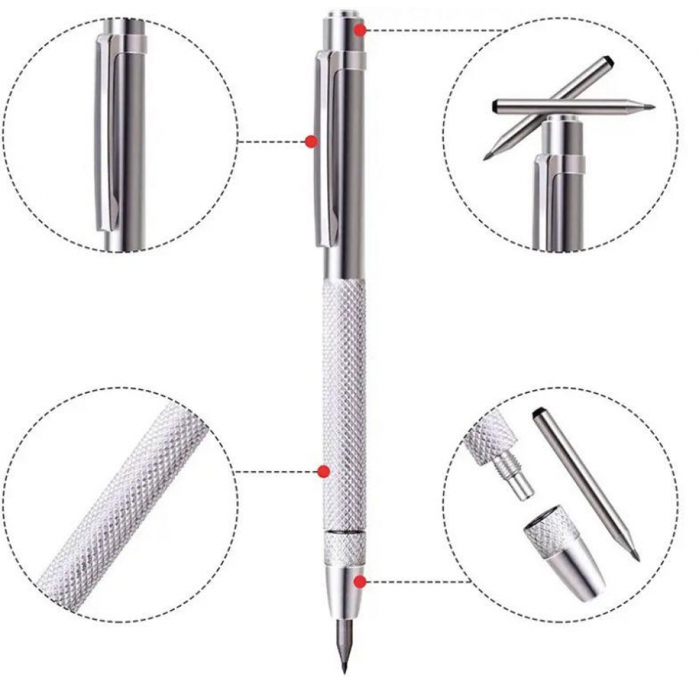 Олівець розмічувальний для скла, кераміки, металу Peri з победітовою вставкою і магнітом 136мм (6571)