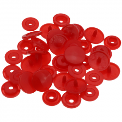 Кнопка пластикова для одягу 12 мм червона (04) 50 шт (6126)
