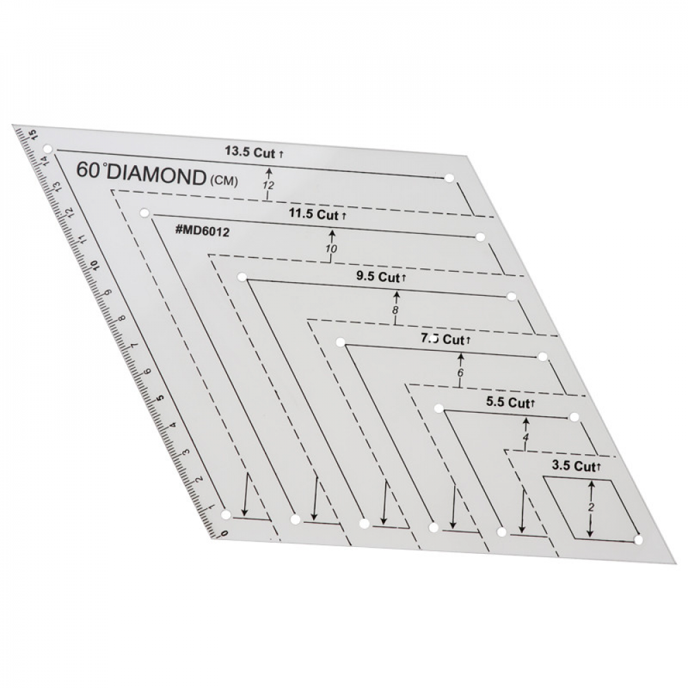 Лінійка для печворку і квілтингу “Ромб“ з кутом 60° товщина 3 мм (5928)