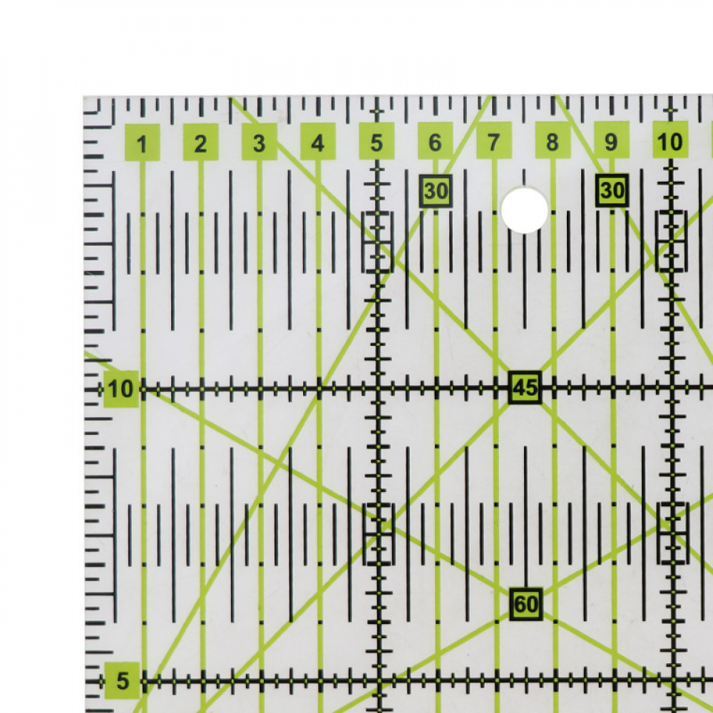 Линейка для пэчворка и квилтинга квадратная 15х15 см толщина 3 мм (6300)
