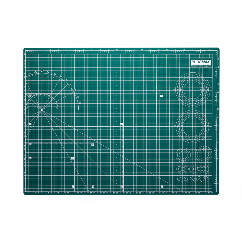 Коврик для резки BUROMAX А2 (60 х 45 см) двухсторонний самовосстанавливающийся трехслойный (6216)