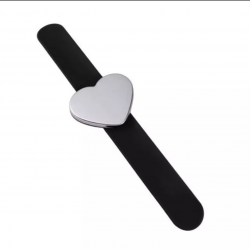 Голківниця - браслет магнітна на зап'ястя для шпильок, голок “Серце“ чорна (6400)
