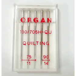 Голки швейні для квілтингу ORGAN QUILTING 75/90 пластиковий бокс 5 штук для побутових швейних машин