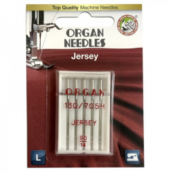 Голки швейні для вязаних та трикотажних тканин ORGAN Jersey №90 для побутових швейних машин упаковка 5 штук