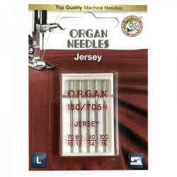 Голки швейні для вязаних та трикотажних тканин ORGAN Jersey №70/80/90/100 для побутових швейних машин упаковка 5 штук