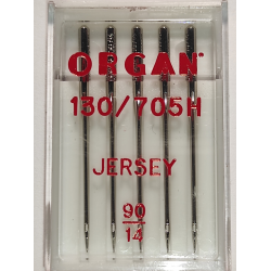 Голки швейні для вязаних та трикотажних тканин ORGAN Jersey №90 пластиковий бокс 5 штук для побутових швейних машин