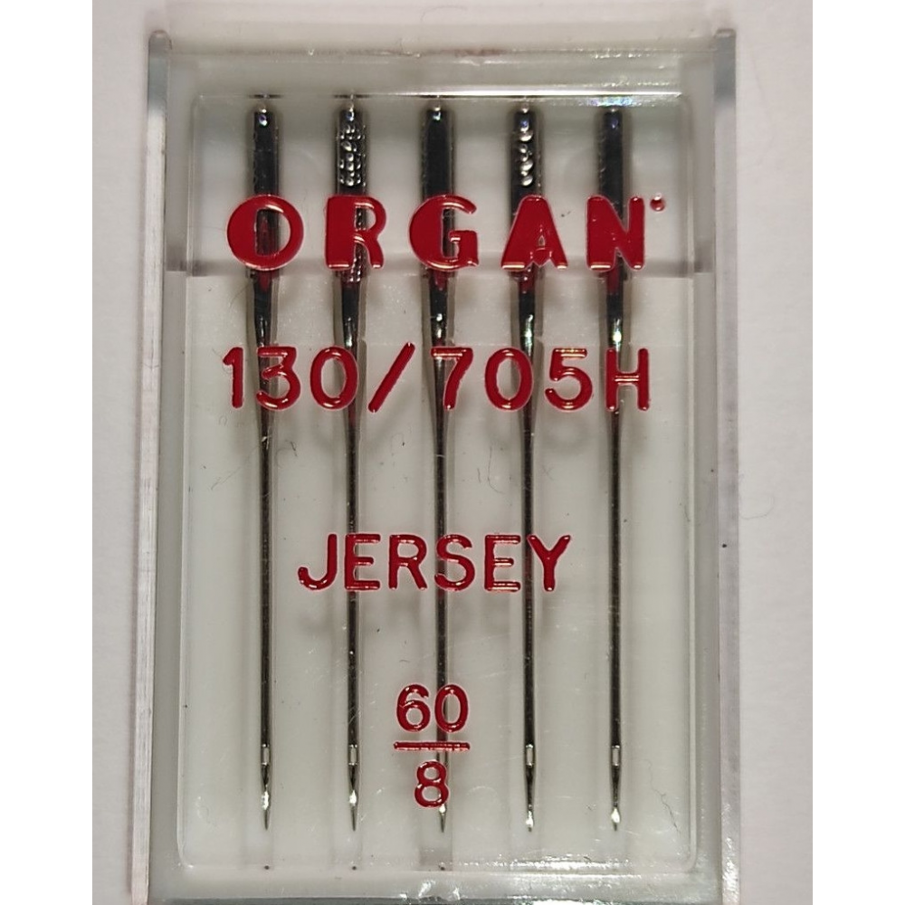 Голки швейні для в'язаних та трикотажних тканин ORGAN Jersey №60 пластиковий бокс 5 штук для побутових швейних машин