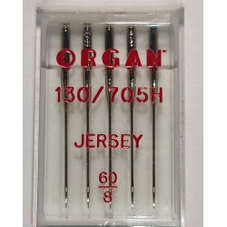 Голки швейні для вязаних та трикотажних тканин ORGAN Jersey №60 пластиковий бокс 5 штук для побутових швейних машин