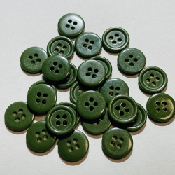 Ґудзики сорочкові, діаметр 12 мм колір хакі/зелений 100 штук 18L (6462)