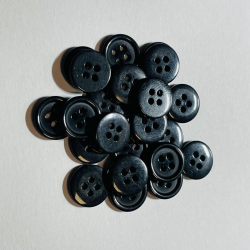 Ґудзики сорочкові, діаметр 12 мм колір чорний 100 штук 18L (6466)