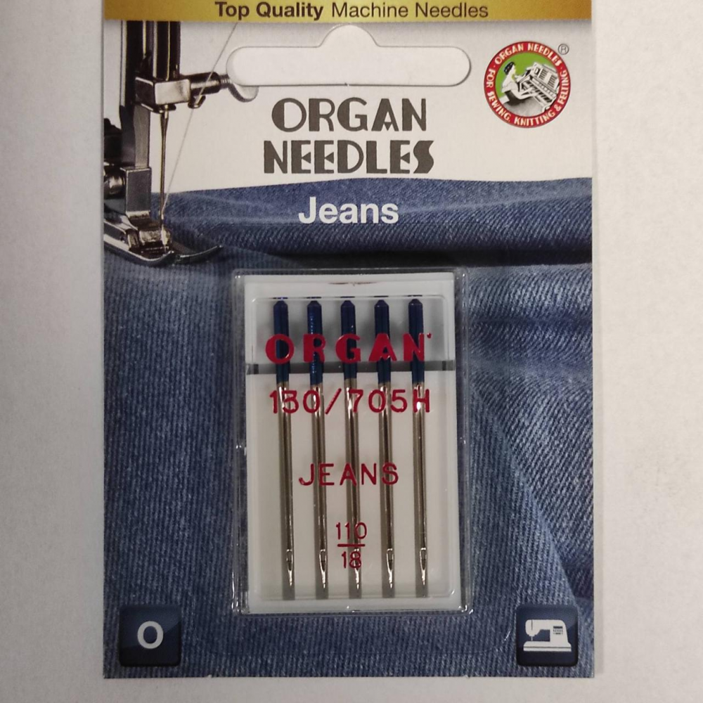 Голки швейні для джинси ORGAN JEANS №110 для побутових швейних машин блістерна упаковка 5 штук