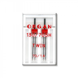 Иглы швейные двойные универсальные ORGAN TWIN №70/1,4 пластиковый бокс для бытовых швейных машин