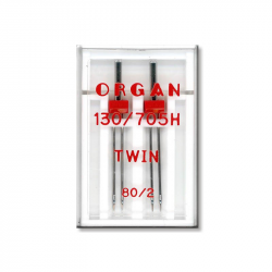 Иглы швейные двойные универсальные ORGAN TWIN №80/2 пластиковый бокс для бытовых швейных машин