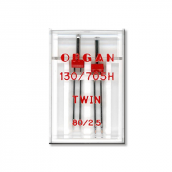 Иглы швейные двойные универсальные ORGAN TWIN №80/2.5 пластиковый бокс для бытовых швейных машин