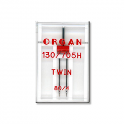 Иглы швейные двойные универсальные ORGAN TWIN №80/4 пластиковый бокс для бытовых швейных машин