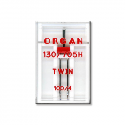 Иглы швейные двойные универсальные ORGAN TWIN №100/4 пластиковый бокс для бытовых швейных машин