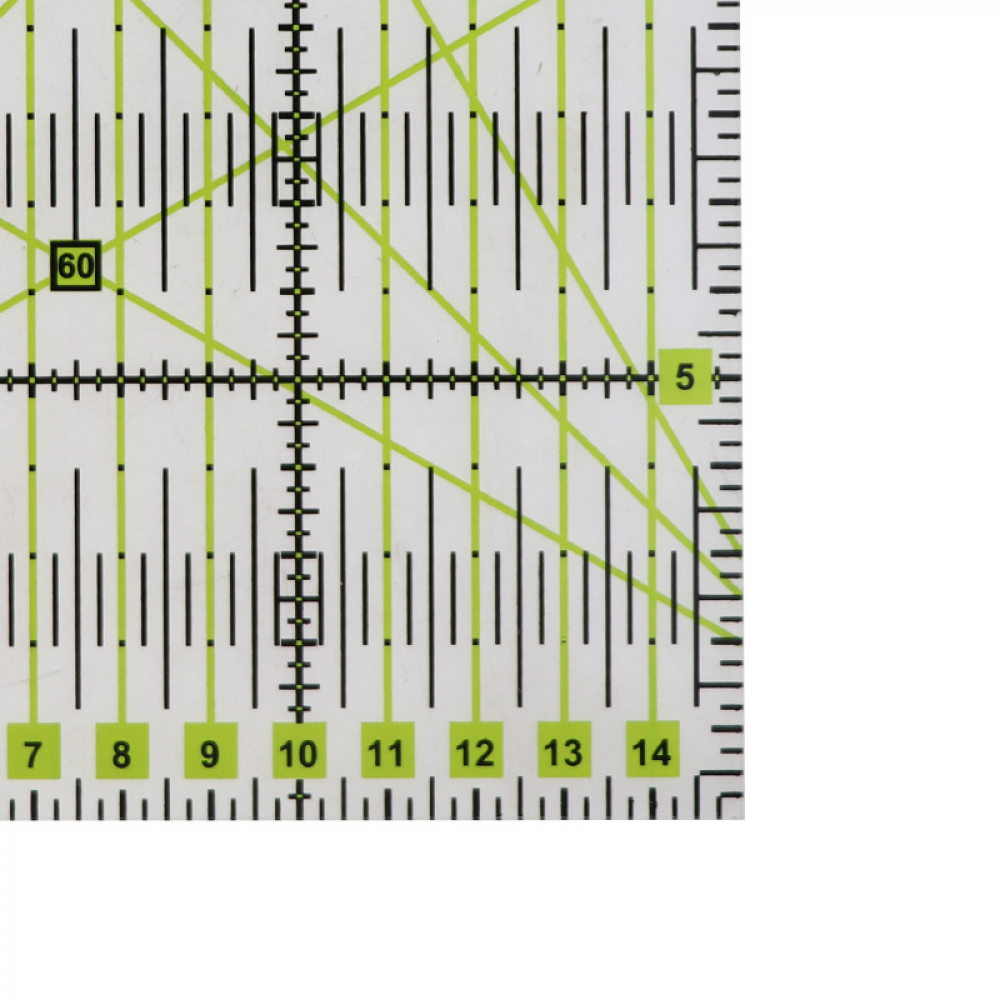 Линейка для пэчворка и квилтинга квадратная 15х15 см толщина 3 мм (6300)
