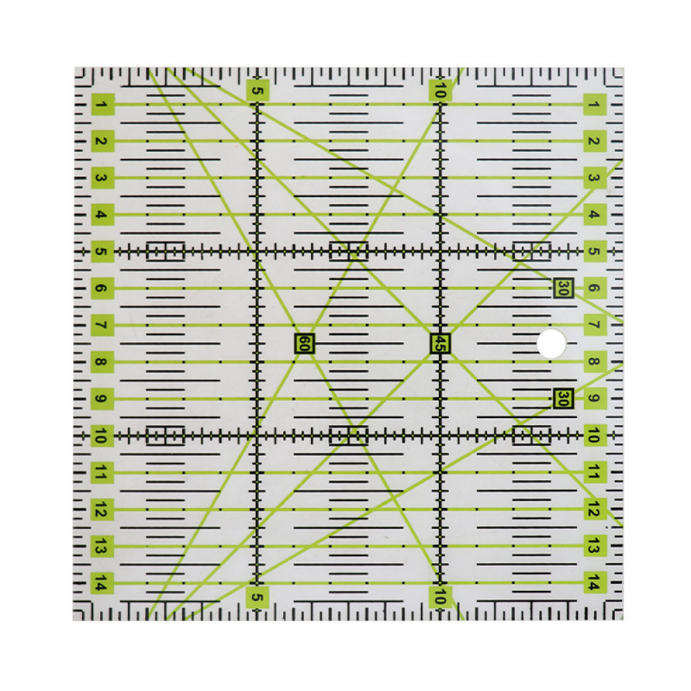 Линейка для пэчворка и квилтинга квадратная 15х15 см толщина 3 мм (6300)