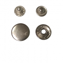 Кнопки Альфа металеві швейні галантерейні 12.5мм 50 штук для одягу та інших виробів колір нікель (6623)