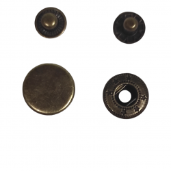 Кнопки Альфа металеві швейні галантерейні 12.5мм 50 штук для одягу та інших виробів колір антик (6625)