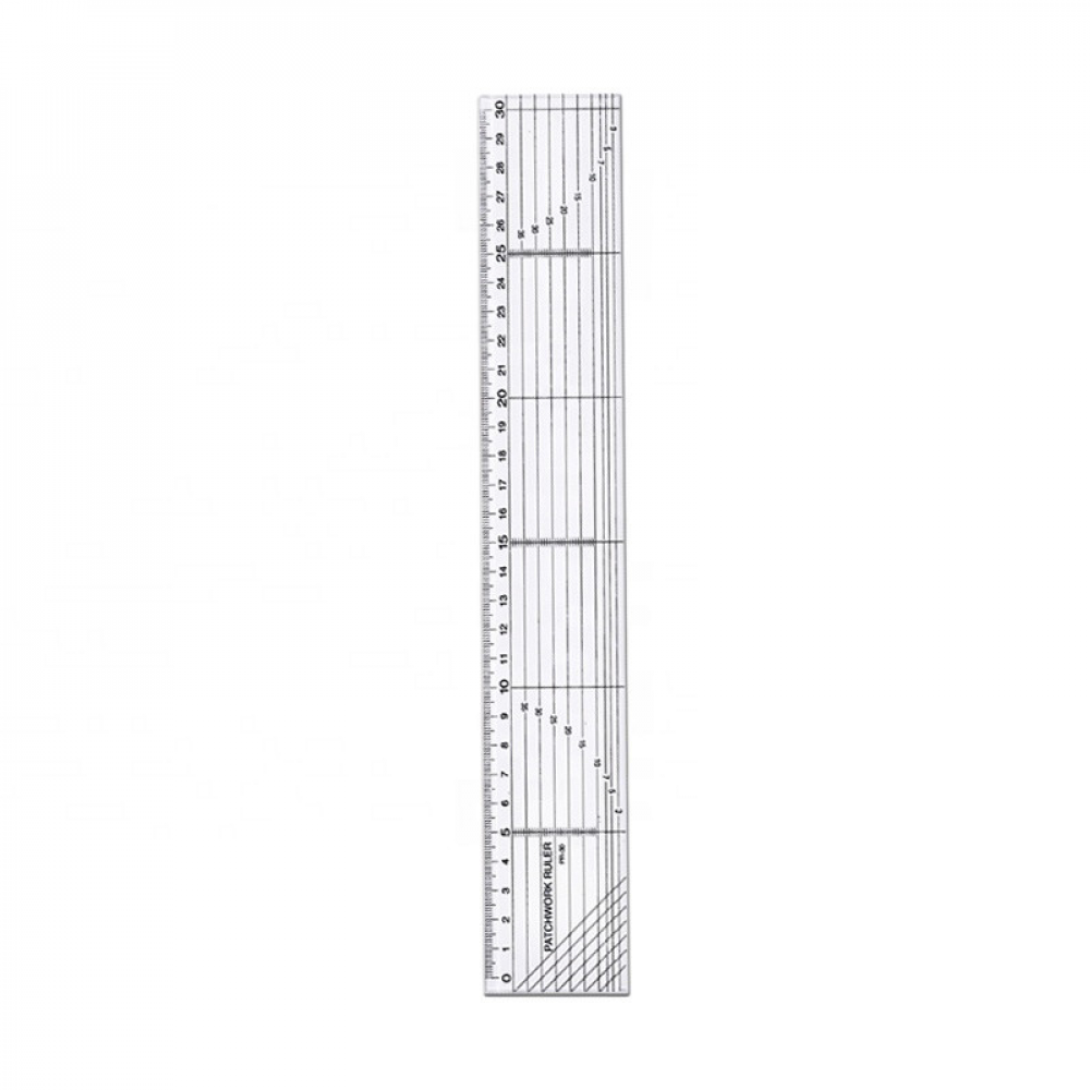 Лінійка для печворку і квілтингу, 5х30 см універсальна (акрил 2,5 мм) (6193)