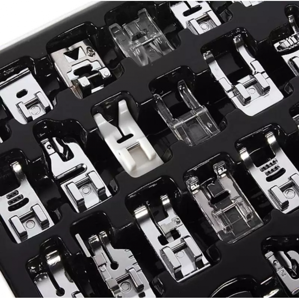 Набір лапок 42 шт YOKE для швейних побутових машин в коробці Подарунок Універсальний лапкотримач (6424)