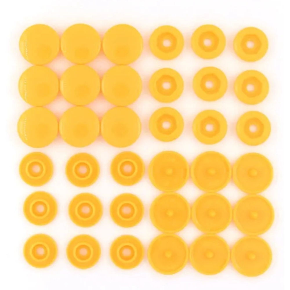 Кнопка пластикова для одягу 12 мм жовта (12) 50 шт (6134)